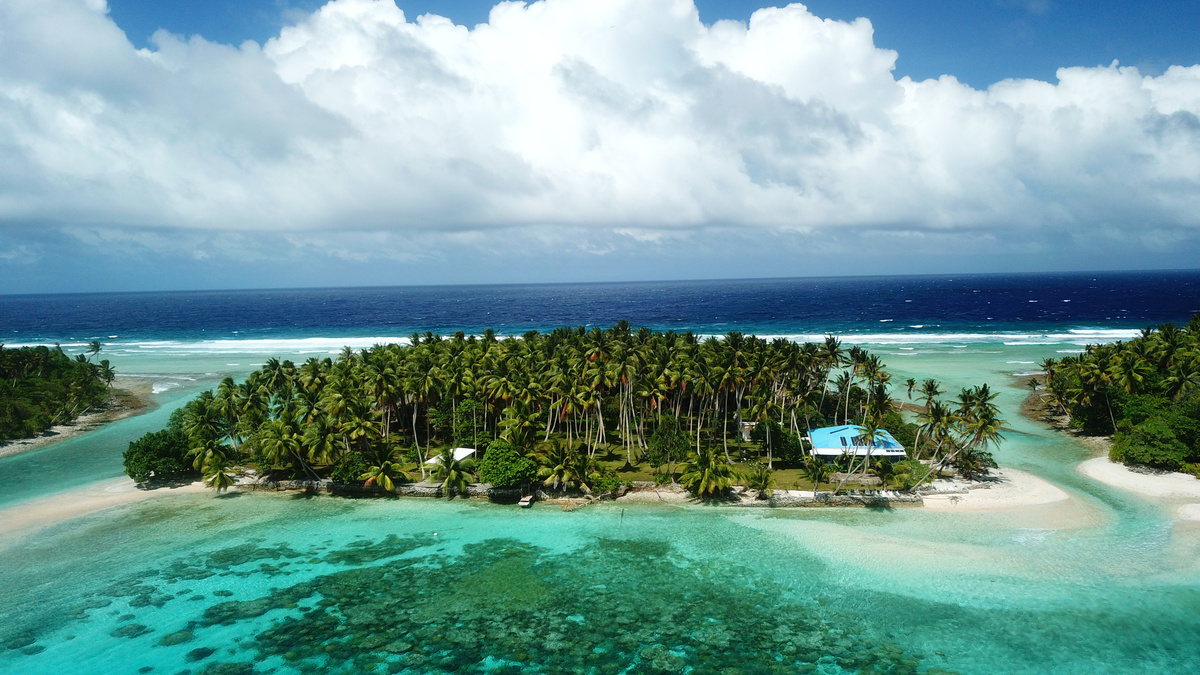 Majuro atoll and Majuro town in Marshall islands